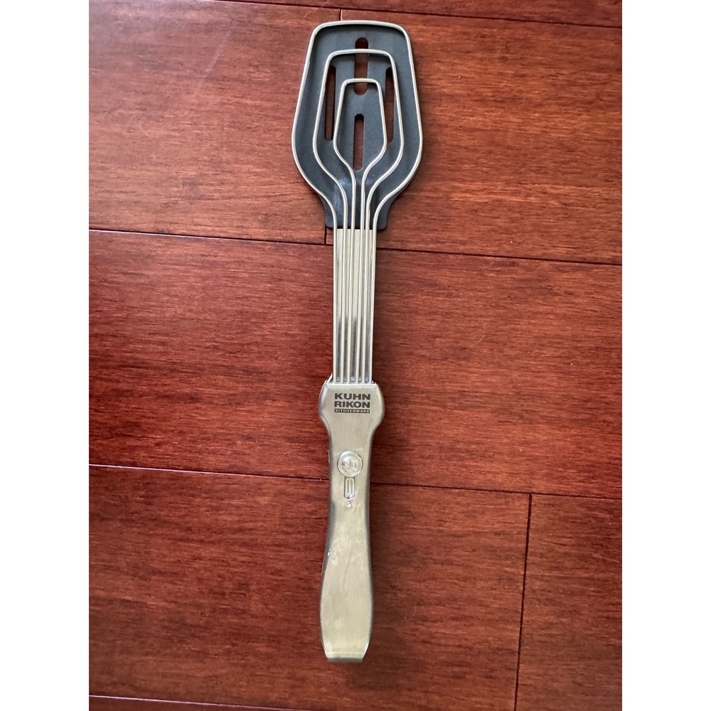Kuhn Rikon Adjustable Whisk Spatula Stainless Steel Multi-Tool Silver Black 12"
